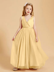 Abiti Damigella Junior In Tulle Top In Raso Fiocco Glamour Oro