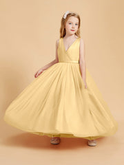 Abiti Damigella Junior In Tulle Top In Raso Fiocco Glamour Oro