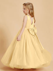 Abiti Damigella Junior In Tulle Top In Raso Fiocco Glamour Oro