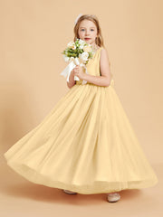 Abiti Damigella Junior In Tulle Top In Raso Fiocco Glamour Oro