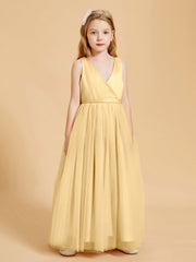 Abiti Damigella Junior In Tulle Top In Raso Fiocco Glamour Oro