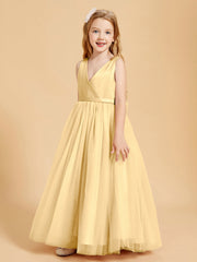 Abiti Damigella Junior In Tulle Top In Raso Fiocco Glamour Oro