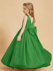 Abiti Damigella Junior In Tulle Top In Raso Fiocco Glamour Verde