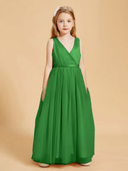 Abiti Damigella Junior In Tulle Top In Raso Fiocco Glamour Verde