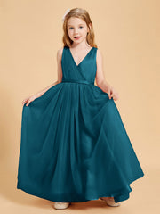 Abiti Damigella Junior In Tulle Top In Raso Fiocco Glamour Blu Inchiostro