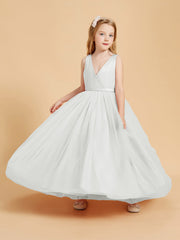 Abiti Damigella Junior In Tulle Top In Raso Fiocco Glamour Avorio