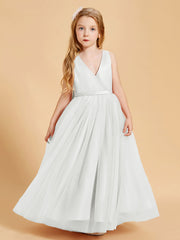 Abiti Damigella Junior In Tulle Top In Raso Fiocco Glamour Avorio