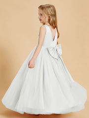 Abiti Damigella Junior In Tulle Top In Raso Fiocco Glamour Avorio