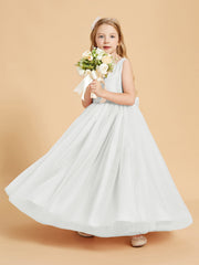 Abiti Damigella Junior In Tulle Top In Raso Fiocco Glamour Avorio