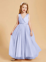 Abiti Damigella Junior In Tulle Top In Raso Fiocco Glamour Lavanda