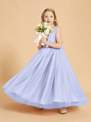 Abiti Damigella Junior In Tulle Top In Raso Fiocco Glamour Lavanda