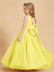 Abiti Damigella Junior In Tulle Top In Raso Fiocco Glamour Limone