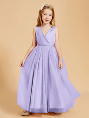 Abiti Damigella Junior In Tulle Top In Raso Fiocco Glamour Lilla