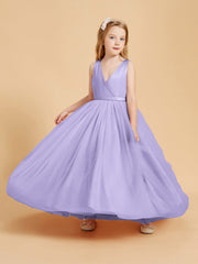 Abiti Damigella Junior In Tulle Top In Raso Fiocco Glamour Lilla