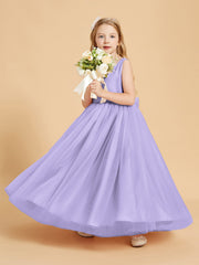 Abiti Damigella Junior In Tulle Top In Raso Fiocco Glamour Lilla