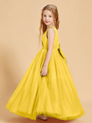 Abiti Damigella Junior In Tulle Top In Raso Fiocco Glamour Calendula