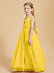 Abiti Damigella Junior In Tulle Top In Raso Fiocco Glamour Calendula