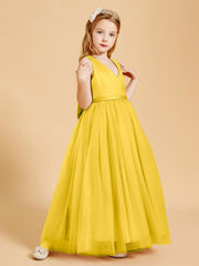 Abiti Damigella Junior In Tulle Top In Raso Fiocco Glamour Calendula