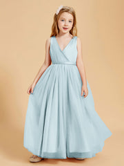 Abiti Damigella Junior In Tulle Top In Raso Fiocco Glamour Nebbia