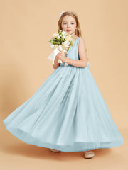 Abiti Damigella Junior In Tulle Top In Raso Fiocco Glamour Nebbia