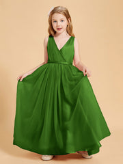 Abiti Damigella Junior In Tulle Top In Raso Fiocco Glamour Muschio