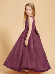 Abiti Damigella Junior In Tulle Top In Raso Fiocco Glamour Gelso