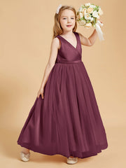 Abiti Damigella Junior In Tulle Top In Raso Fiocco Glamour Gelso