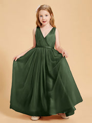 Abiti Damigella Junior In Tulle Top In Raso Fiocco Glamour Verde Oliva
