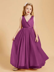 Abiti Damigella Junior In Tulle Top In Raso Fiocco Glamour Orchidea