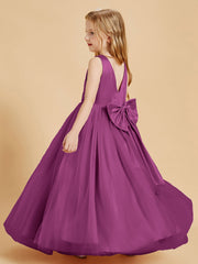 Abiti Damigella Junior In Tulle Top In Raso Fiocco Glamour Orchidea