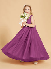 Abiti Damigella Junior In Tulle Top In Raso Fiocco Glamour Orchidea