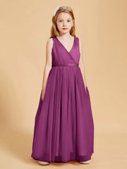 Abiti Damigella Junior In Tulle Top In Raso Fiocco Glamour Orchidea