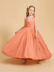 Abiti Damigella Junior In Tulle Top In Raso Fiocco Glamour Papaia