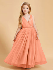 Abiti Damigella Junior In Tulle Top In Raso Fiocco Glamour Papaia