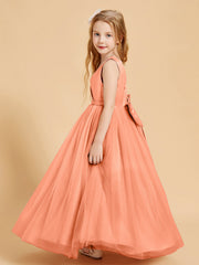 Abiti Damigella Junior In Tulle Top In Raso Fiocco Glamour Papaia