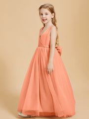 Abiti Damigella Junior In Tulle Top In Raso Fiocco Glamour Papaia