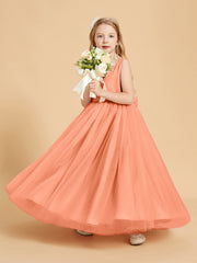Abiti Damigella Junior In Tulle Top In Raso Fiocco Glamour Papaia