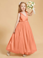 Abiti Damigella Junior In Tulle Top In Raso Fiocco Glamour Papaia