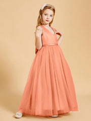 Abiti Damigella Junior In Tulle Top In Raso Fiocco Glamour Papaia