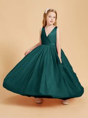 Abiti Damigella Junior In Tulle Top In Raso Fiocco Glamour Pavone