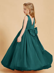Abiti Damigella Junior In Tulle Top In Raso Fiocco Glamour Pavone