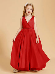 Abiti Damigella Junior In Tulle Top In Raso Fiocco Glamour Rosso