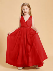 Abiti Damigella Junior In Tulle Top In Raso Fiocco Glamour Rosso