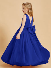 Abiti Damigella Junior In Tulle Top In Raso Fiocco Glamour Blu Royal
