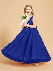 Abiti Damigella Junior In Tulle Top In Raso Fiocco Glamour Blu Royal