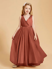 Abiti Damigella Junior In Tulle Top In Raso Fiocco Glamour Ruggine