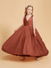 Abiti Damigella Junior In Tulle Top In Raso Fiocco Glamour Ruggine