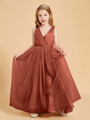 Abiti Damigella Junior In Tulle Top In Raso Fiocco Glamour Ruggine