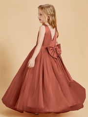Abiti Damigella Junior In Tulle Top In Raso Fiocco Glamour Ruggine