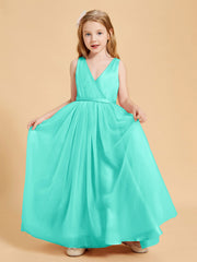 Abiti Damigella Junior In Tulle Top In Raso Fiocco Glamour Azzurro Spa